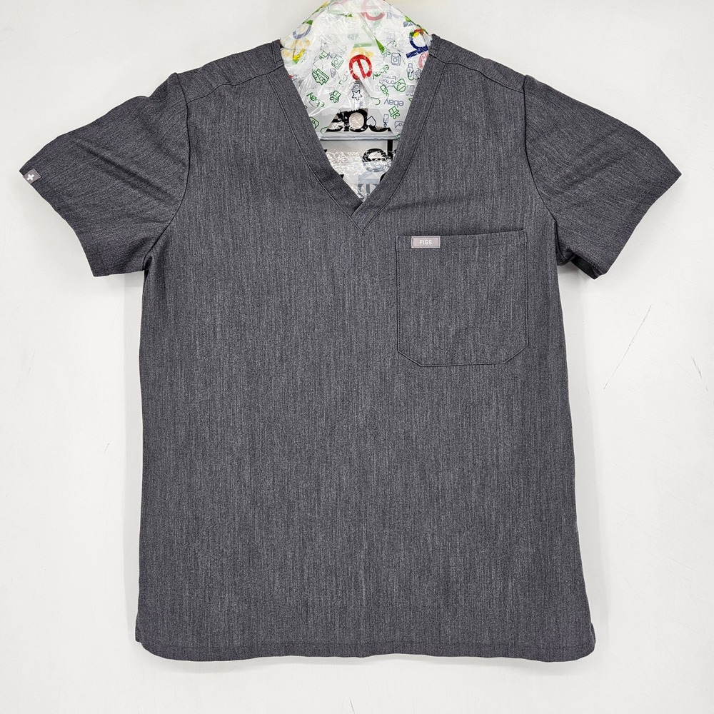 Figs Scrub Top Womens Small Catarina One Pocket Heather Gray Healthcare Nurses